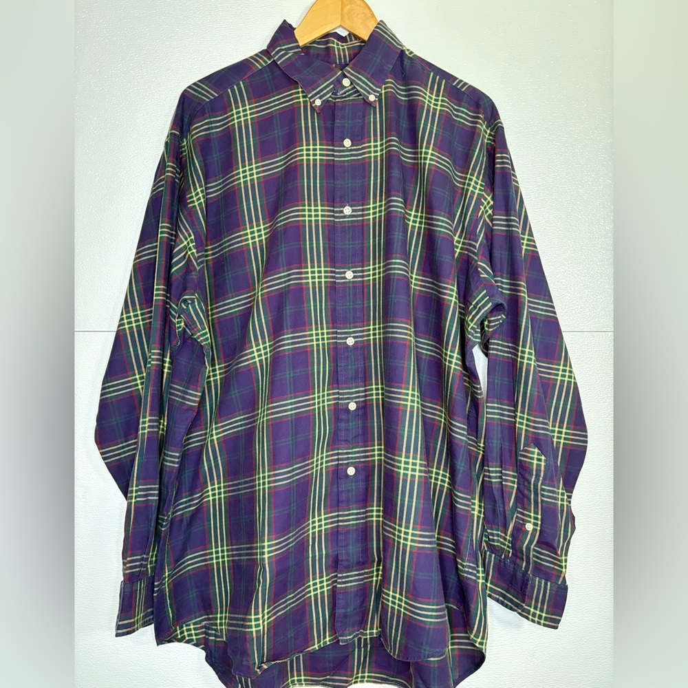 Ralph Lauren Blake Plaid‎ Cotton Button Down Men’s Shirt Classic Preppy SZ L
